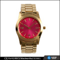 Hot selling fashion quartz watch gold woman with logo custom